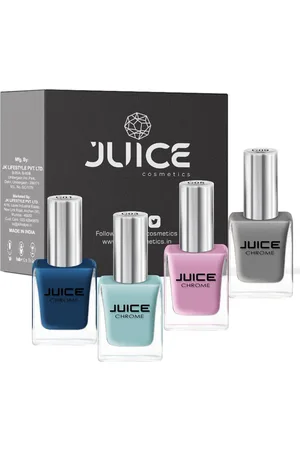 Juice Set of 4 Nail Paint Cobalt Blue-C01 Baby Aqua-C03 Blooming Pink-C05 Handball Courts-C09 44 ml