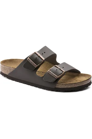 Birkenstock Unisex Brown Arizona Natural Leather Narrow Width Sandals