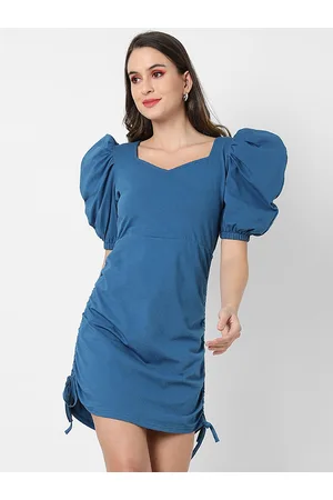 Campus Women Blue Crepe Sheath Dress