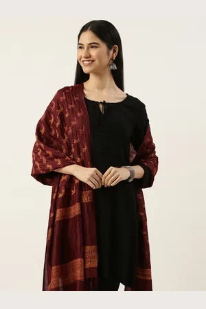 ArtEastri Maroon & Mustard Yellow Ethnic Woven Design Pure Silk Shibori Dupatta