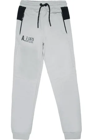 Alan Jones Boys Grey Solid Track Pants
