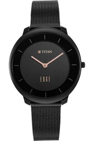 Titan Women Black Dial & Black Stainless Steel Straps Analogue Watch