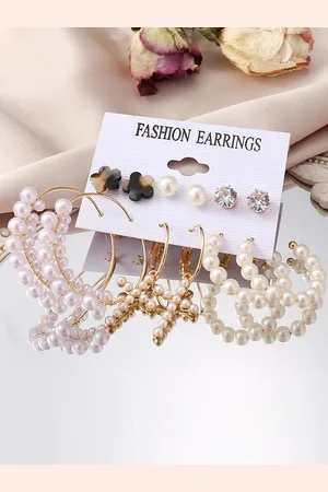 Jewels Galaxy Set of 6 Gold-Plated Earrings
