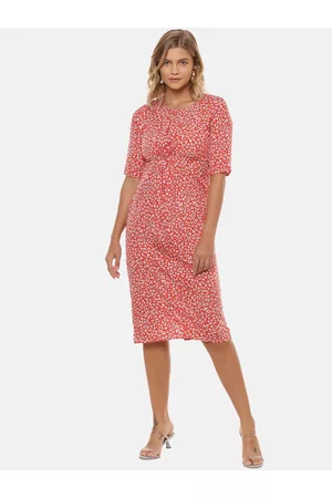 Campus Women Red Printed A-Line Dress