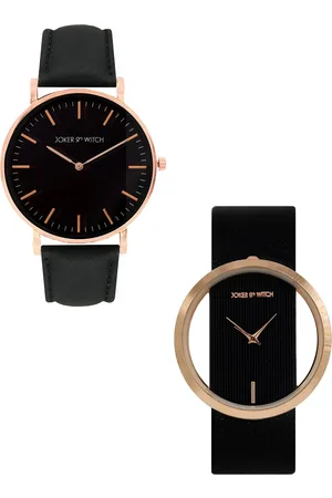 Joker & Witch Black & Rose gold-Toned Buffy & Angel Couple Watch Gift Set-JWCW126
