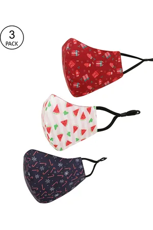 Tossido Pack Of 3 Kids Printed 3-Ply Reusable Cotton Cloth Mask