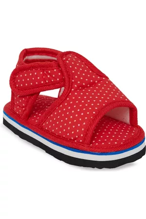 CHiU Kids Red & White Comfort Sandals with Kweeking Sound