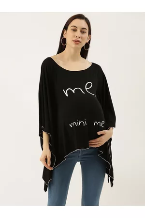 Blush Black Printed Maternity Kaftan Top