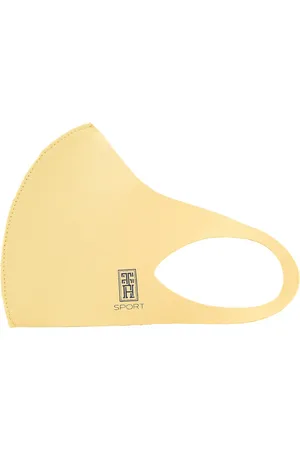 The Tie Hub Kids Yellow Solid Single Ply Reusable Sports Outdoor Cloth Mask