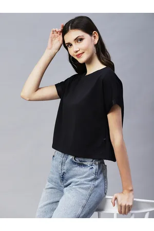 Rigo Woman Solid Poly Corduroy Crop Top