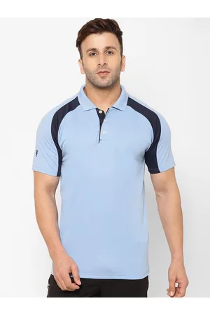 EPPE Men Blue Solid Polo Collar T-shirt