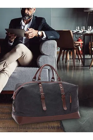 FUR JADEN Black & Brown Solid Duffel Bag