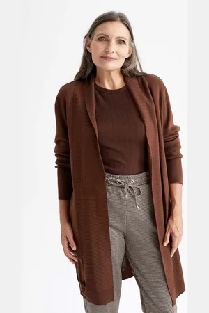 DeFacto Women Brown Longline Sweater
