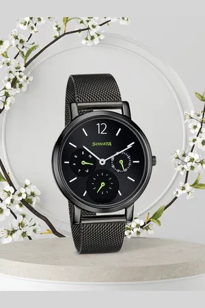 Sonata Women Black Analogue Watch