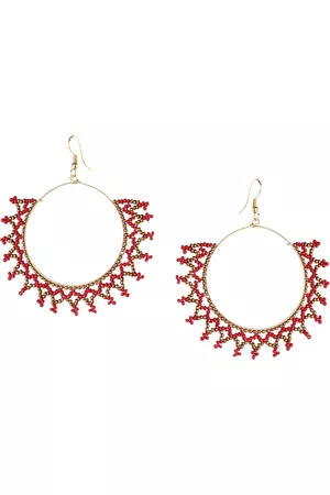 DESI COLOUR Red Contemporary Drop Earrings