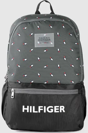 Tommy Hilfiger Unisex Grey & Black Applique Backpack