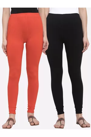 Tag 7 Women Pack Of 2 Solid Churidar-Length Leggings