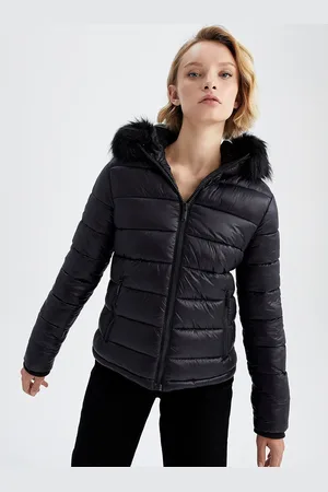DeFacto Women Black Solid Long Sleeves Puffer Jacket