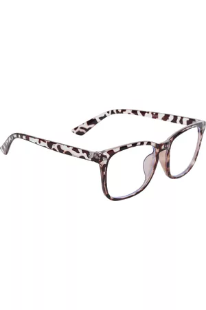 Peter Jones Eyewear Unisex Grey & Brown Square Blue Light Blocking Full Rim Glasses 2379DA