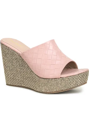 VALIOSAA Pink Printed Wedge Heels
