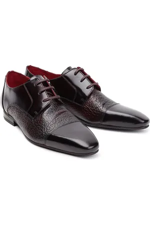Gabicci Men Burgundy Textured Formal Derbys