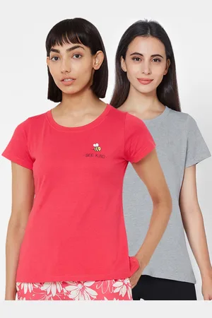 Soie Women Pack Of 2 Solid Lounge T-Shirts