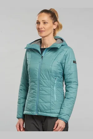 DECATHLON Women Turquoise Hooded Synthetic Puffer Jacket(Upto -5 Degrees)