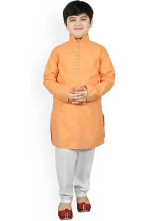 SG Boys Orange Regular Kurta with Pyjamas