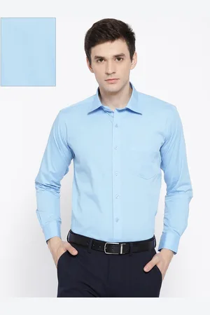DENNISON Men Blue Comfort Fit Solid Formal Shirt