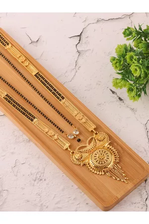 Brandsoon Women Black Gold-Plated Mangalsutra