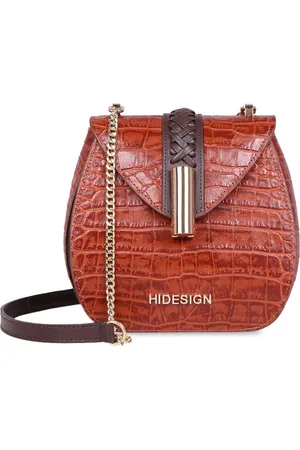 Hidesign Women Tan Textured Leather Sling Bag