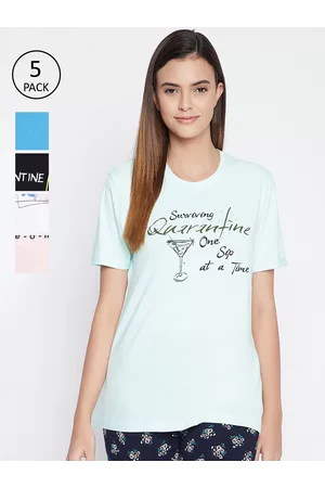 Clovia Women Pack Of 5 Assorted Lounge T-Shirts