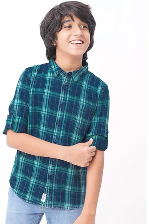 edheads Boys Tartan Checked Cotton Casual Shirt
