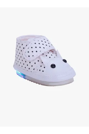 CHiU Kids White & Black LED With Musical Sound Slip-On Sneakers