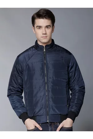 LocoMotive Men Navy Blue Solid Puffer Jacket