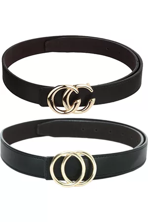 Kastner Women Black Set of 2 Textured Belt