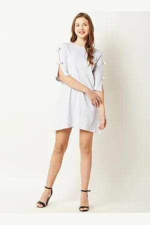 Miss Chase Women Grey Printed A-Line Dress
