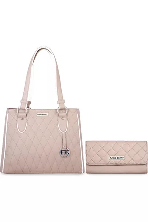 FLYING BERRY Mauve Self Design Shoulder Bag Combo