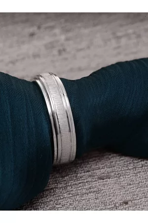 CLARA Men Silver Toned Adjustable Finger Ring