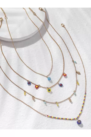 DEEBACO Rose Gold Four Layered Necklace
