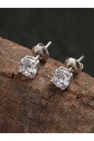 CLARA Silver-Toned Contemporary Studs