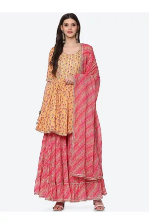 Biba Women Yellow Floral Printed Empire Kurta Set