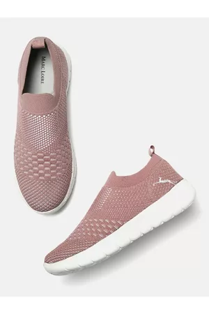 Marc Loire Women Purple Woven Design Slip-On Sneakers