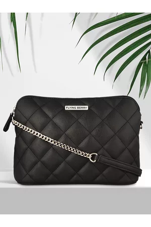 FLYING BERRY Black Textured Sling Bag
