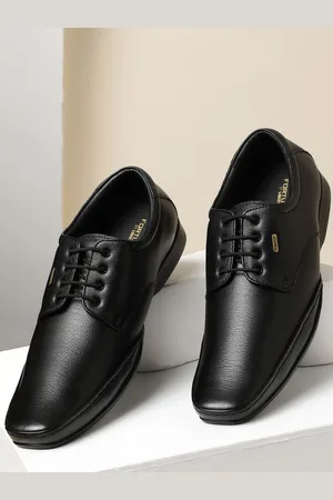 Liberty Men Black Solid Leather Formal Derbys