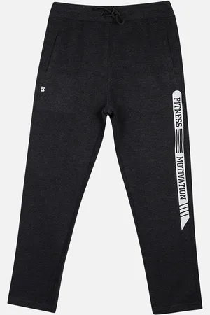 PROTEENS Boys Charcoal Grey Solid Antiviral & Antibacterial Slim-Fit Track Pants