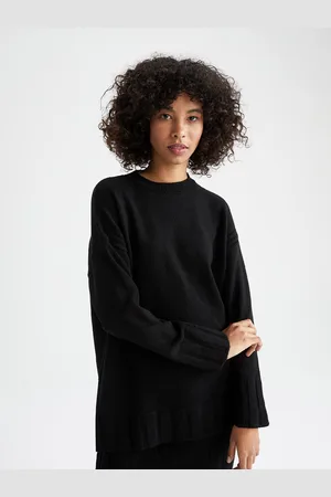 DeFacto Women Black Solid Long Sleeves Pullover