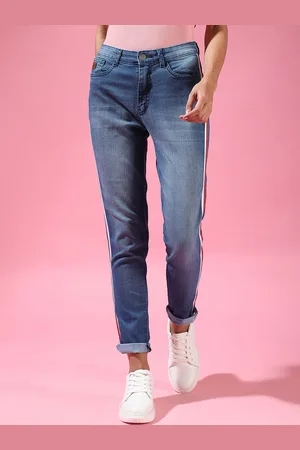 Campus Women Navy Blue Slim Fit Heavy Fade Jeans
