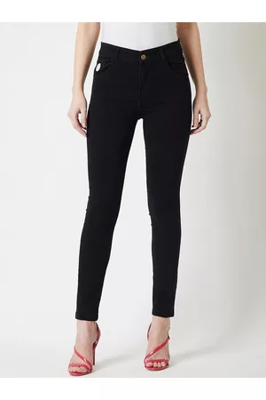 Miss Chase Women Black Slim Fit High-Rise Clean Look Stretchable Jeans