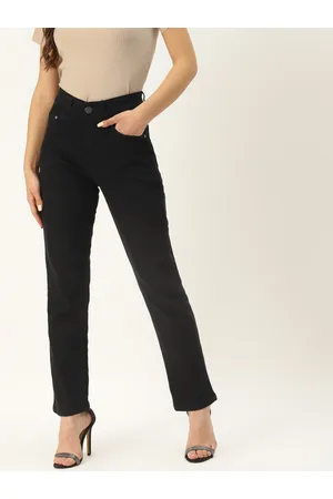 PARIS HAMILTON Women Black Boyfriend Fit High-Rise Stretchable Jeans